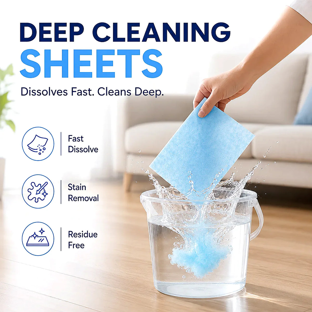 4-in-1 Deep Cleaning Floor Sheets | Fast Dissolving & Streak-Free