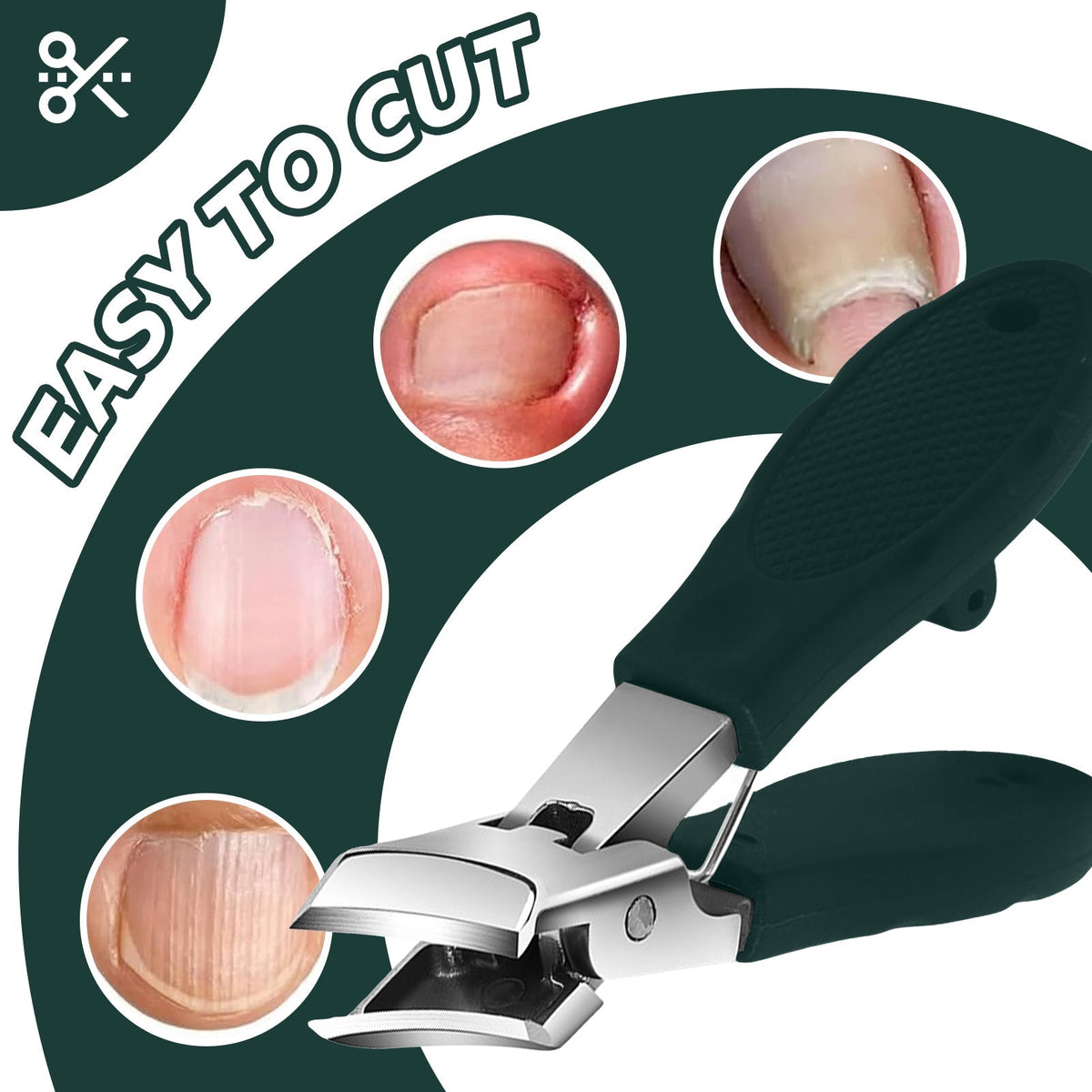 Heavy Duty Toenail Clippers | Wide Jaw Nail Cutter for Thick Nails