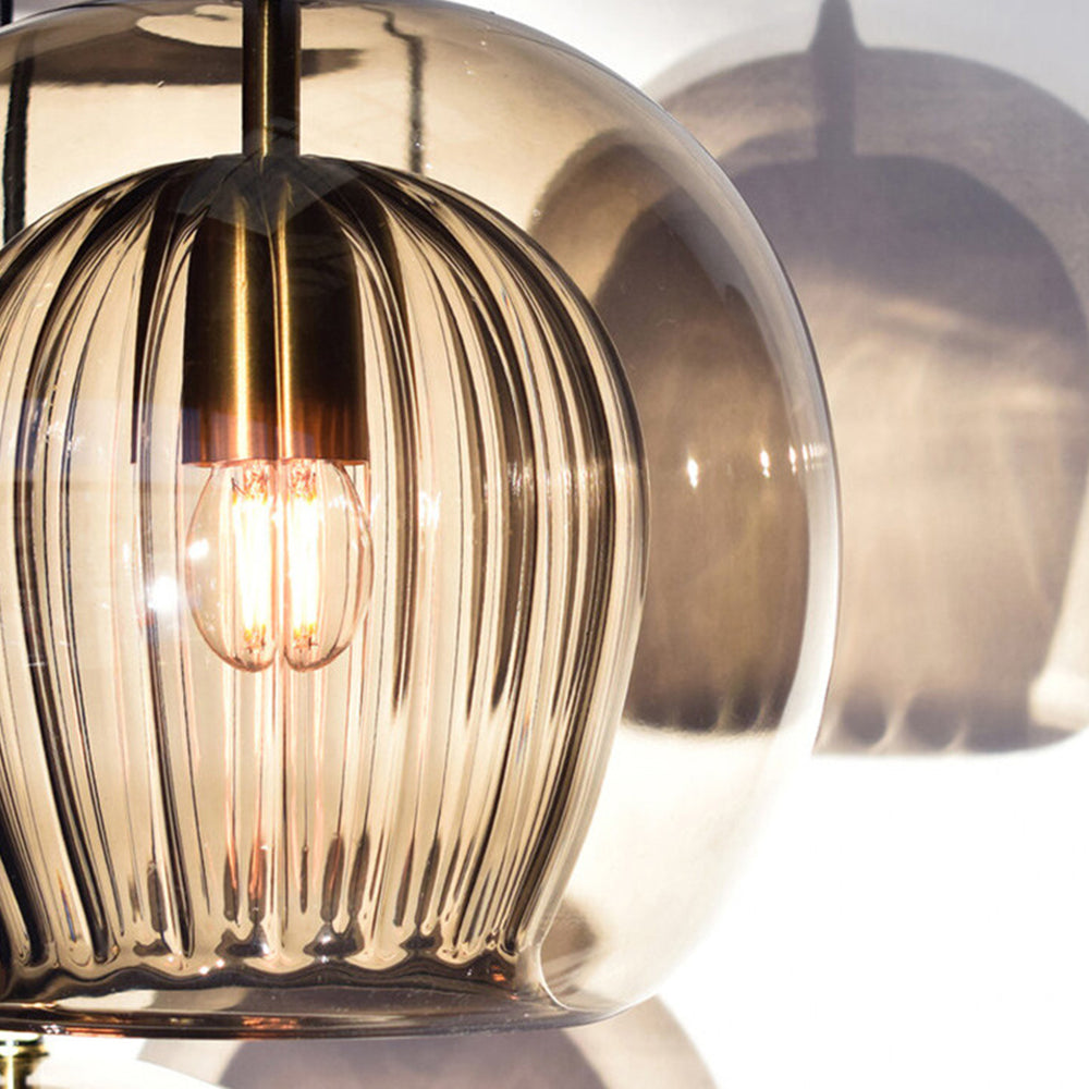 Ribbed Glass Drop Pendant Light
