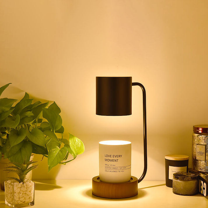 Japanese Minimalist Candle Warmer Lamp | Wooden Base Dimmable Wax Melter