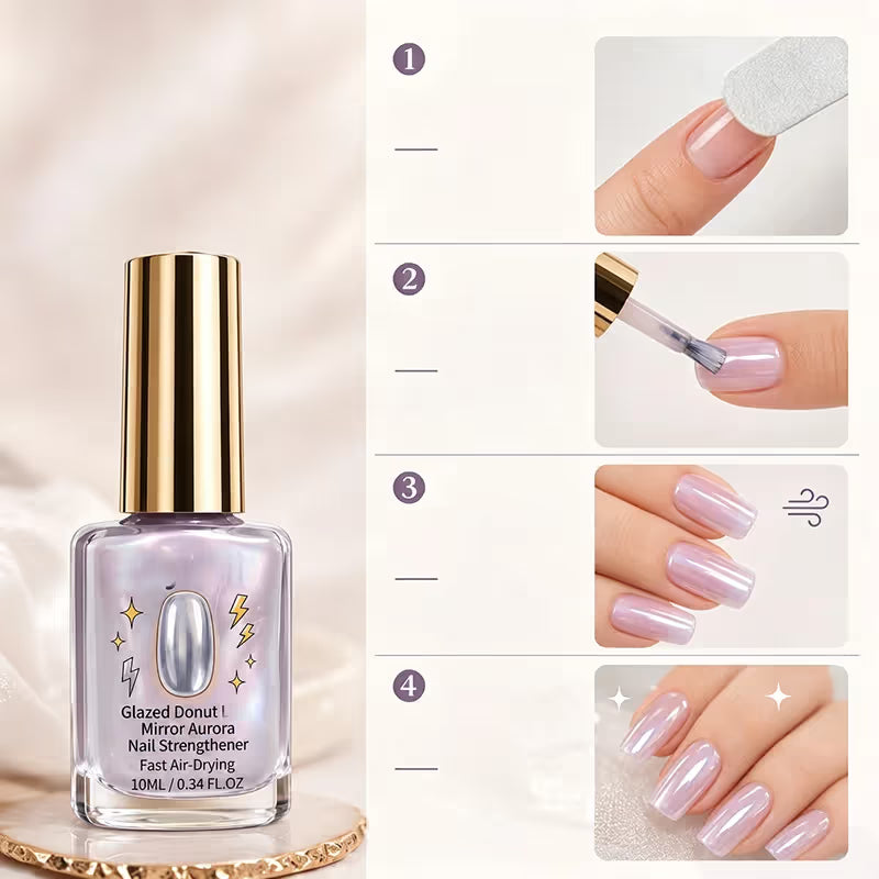 Chrome Lilac Glossy Mirror Nail Strengthener