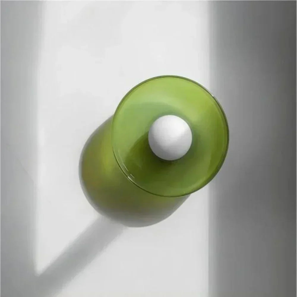Glass Disc Ceiling and Wall Light with Central Globe