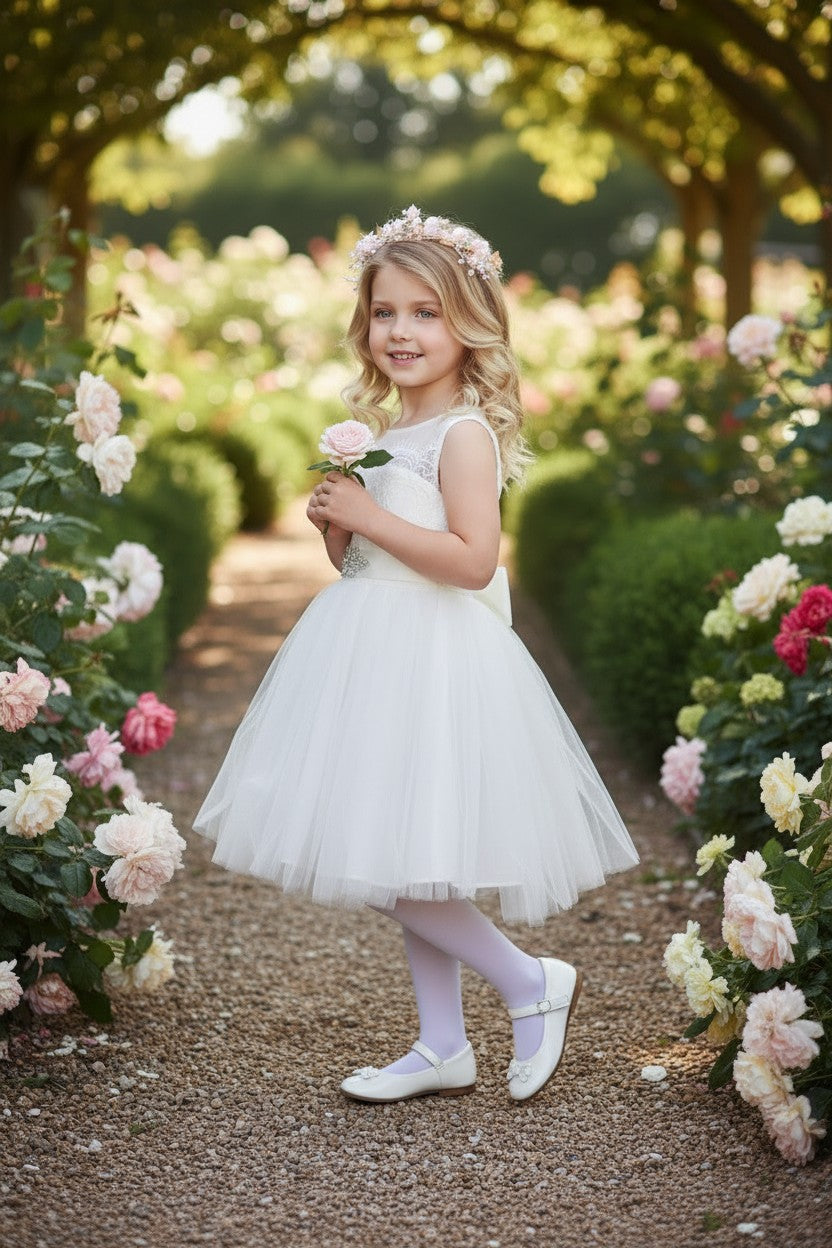 FRANCY WHITE DRESS & BELT SET