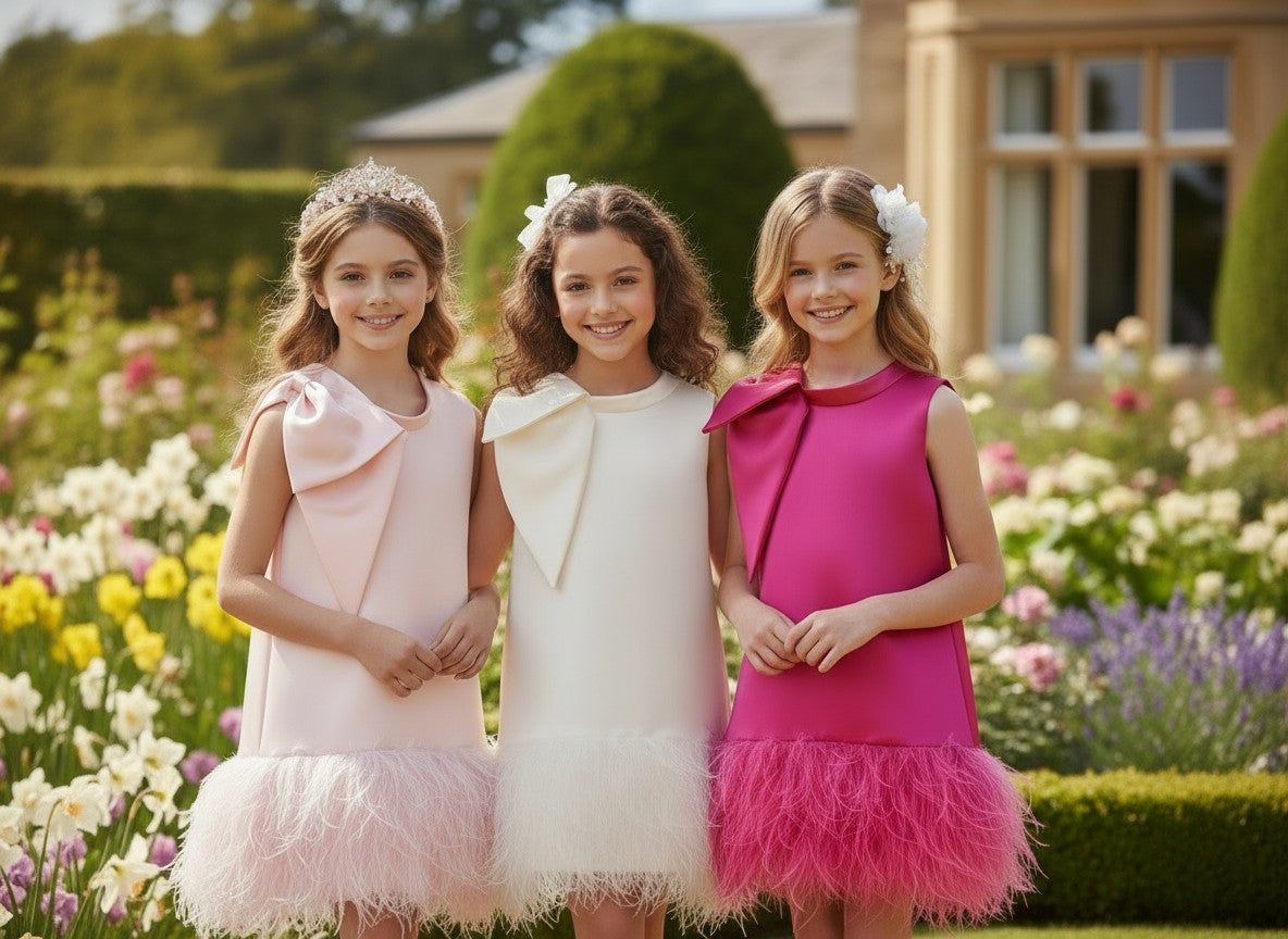 LILI FEATHER TRIM DRESS