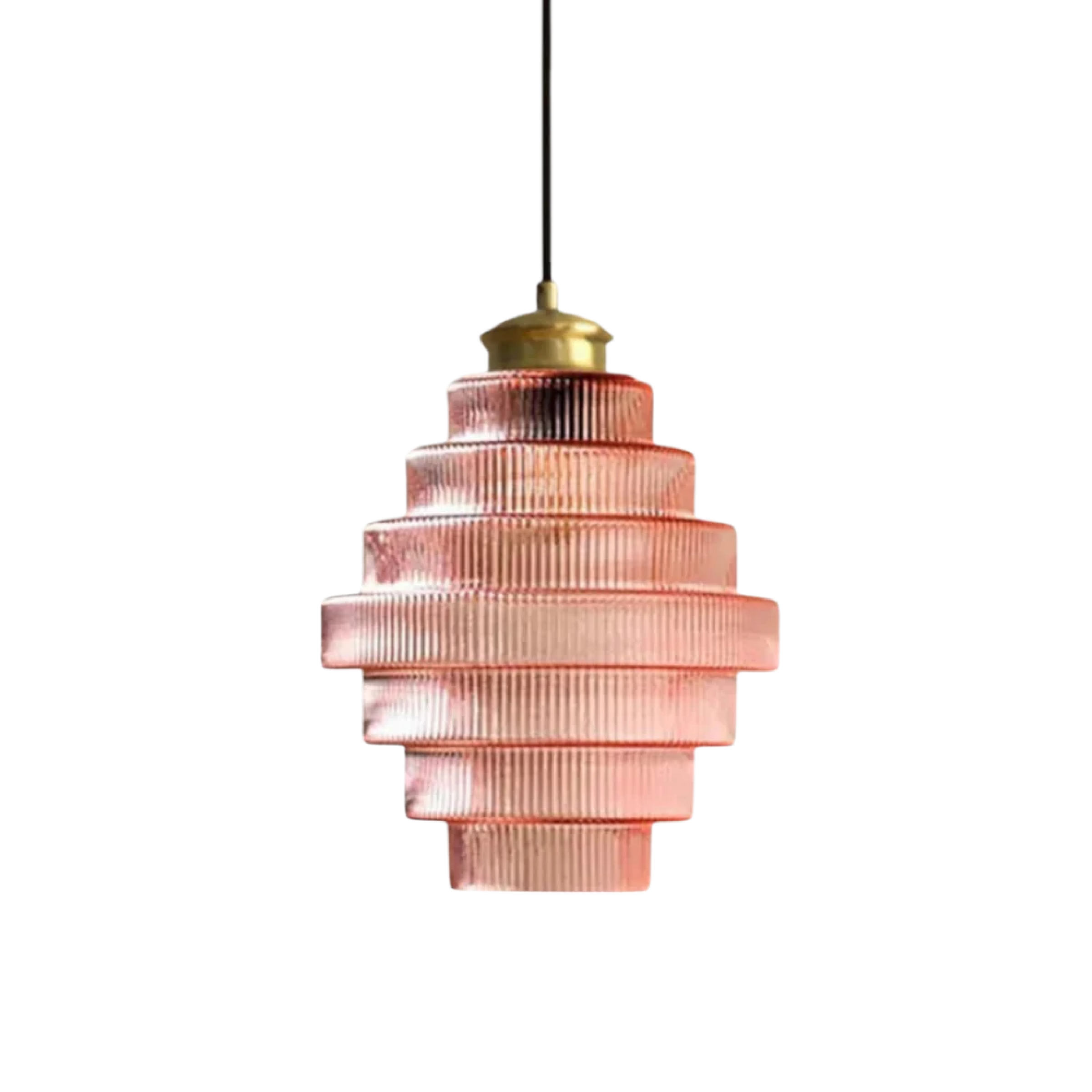 Vintage Tiered Glass Hanging Lamp