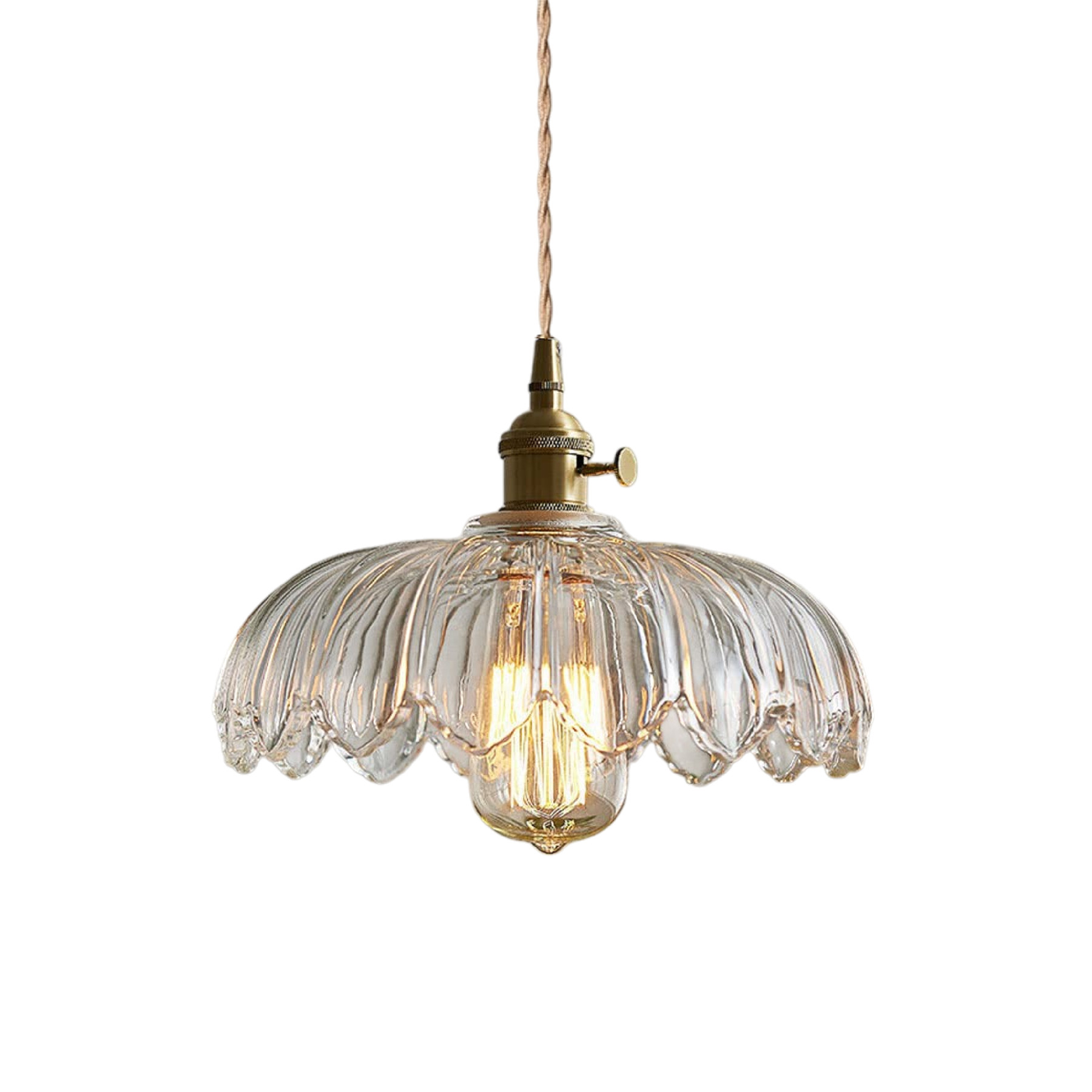 Retro Blossom-Shaped Glass Ceiling Pendant
