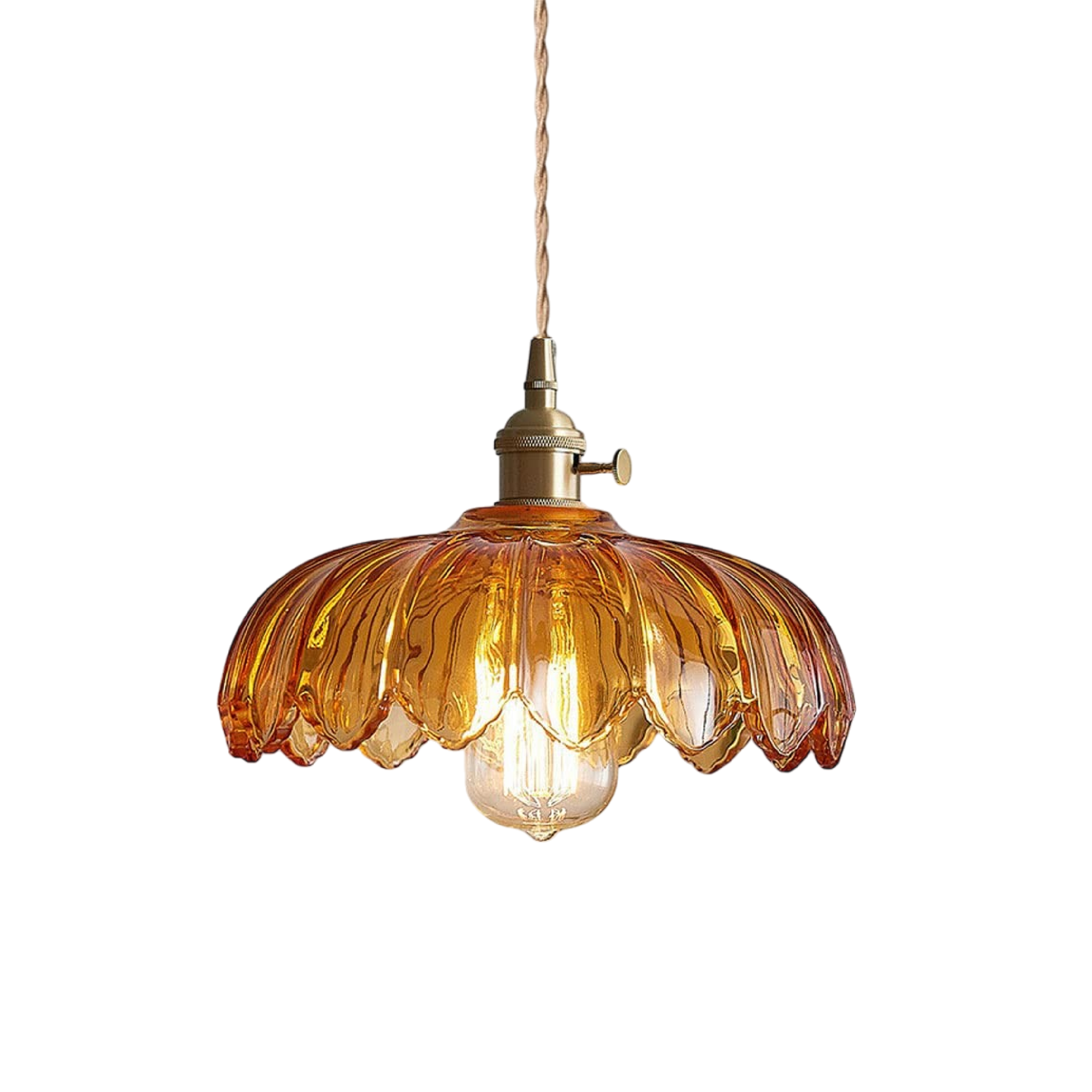 Retro Blossom-Shaped Glass Ceiling Pendant