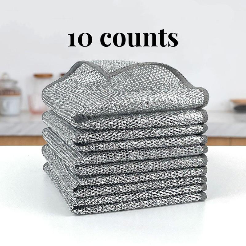 Silver Mesh Dishcloths | Reusable Non-Scratch Kitchen Scrubbers
