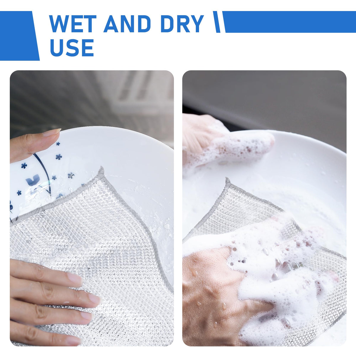 Silver Mesh Dishcloths | Reusable Non-Scratch Kitchen Scrubbers
