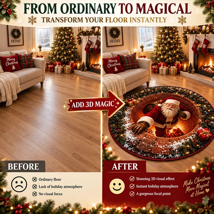 Santa's Christmas Wonderland | 3D Illusion Rug
