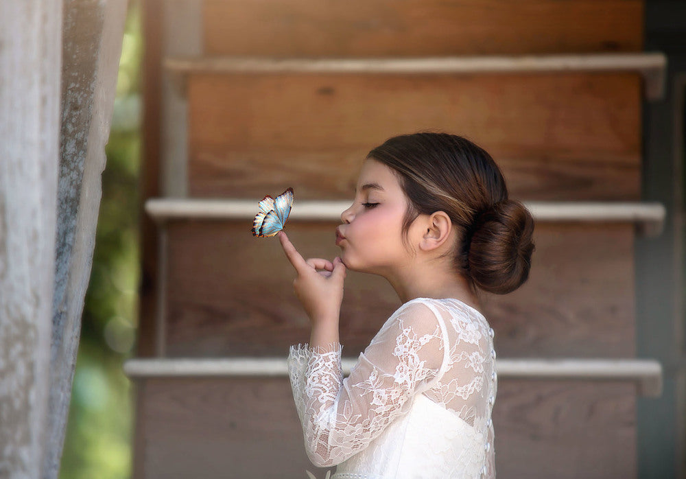 KIARA WHITE BUTTERFLY BALL GOWN