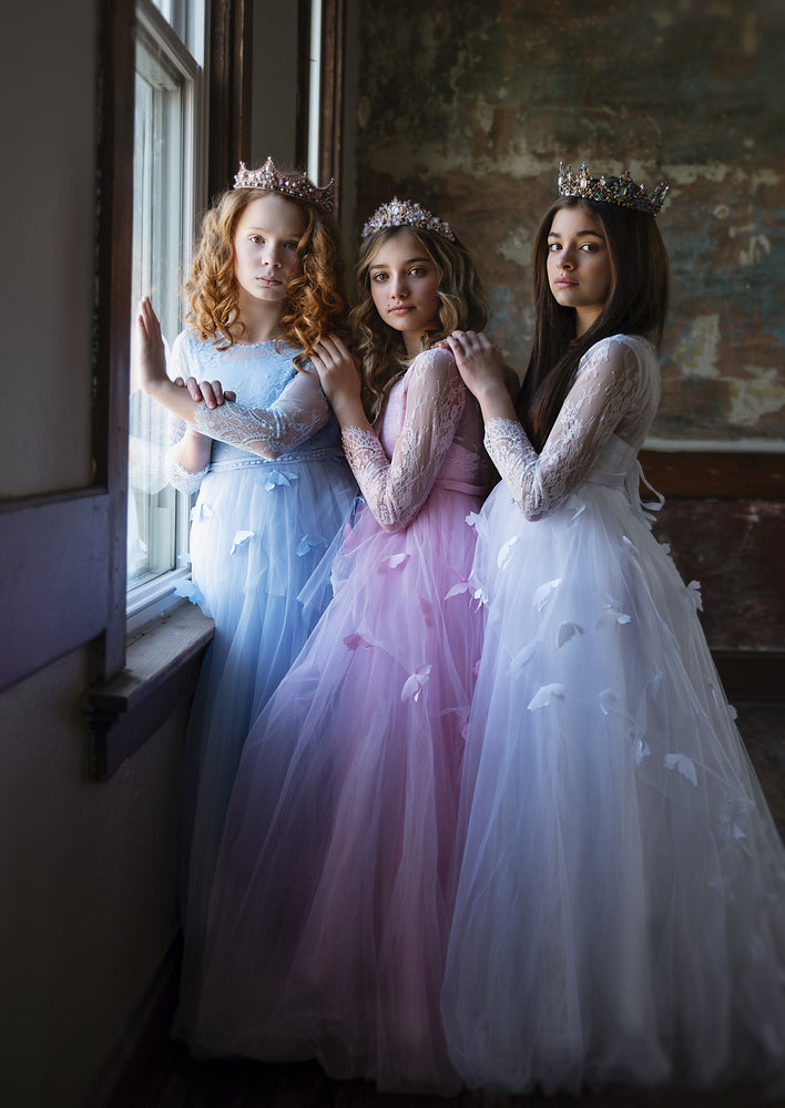 KIARA WHITE BUTTERFLY BALL GOWN