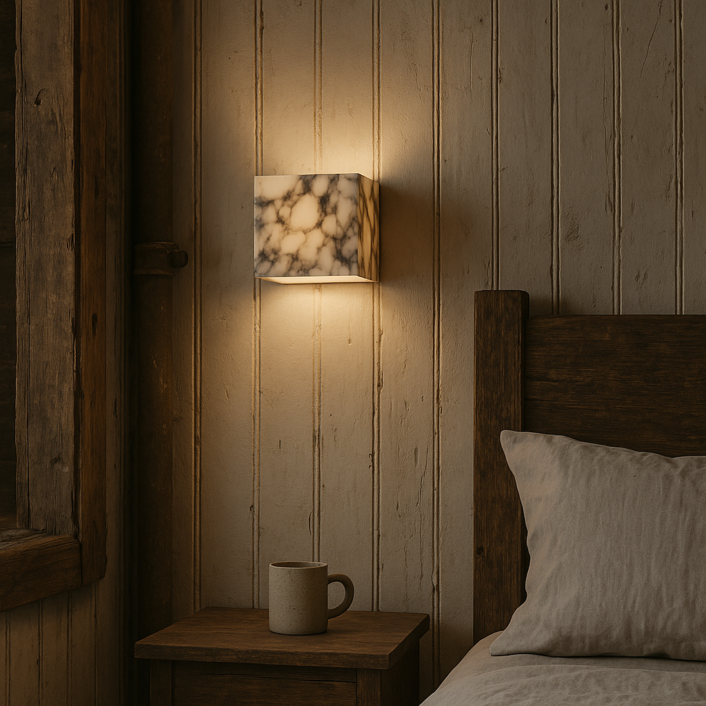 Minimalist Marble Cube Wall Light