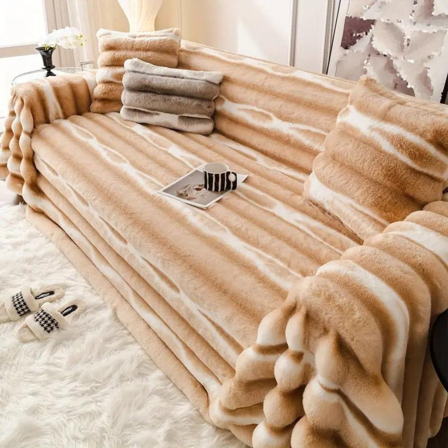 Velvet Faux Fur Couch Cover