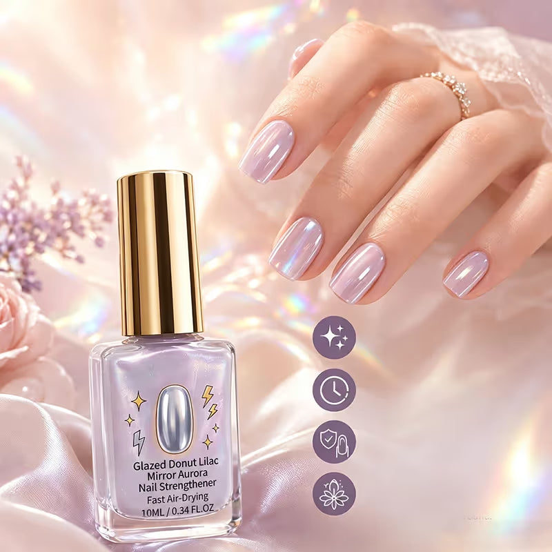 Chrome Lilac Glossy Mirror Nail Strengthener