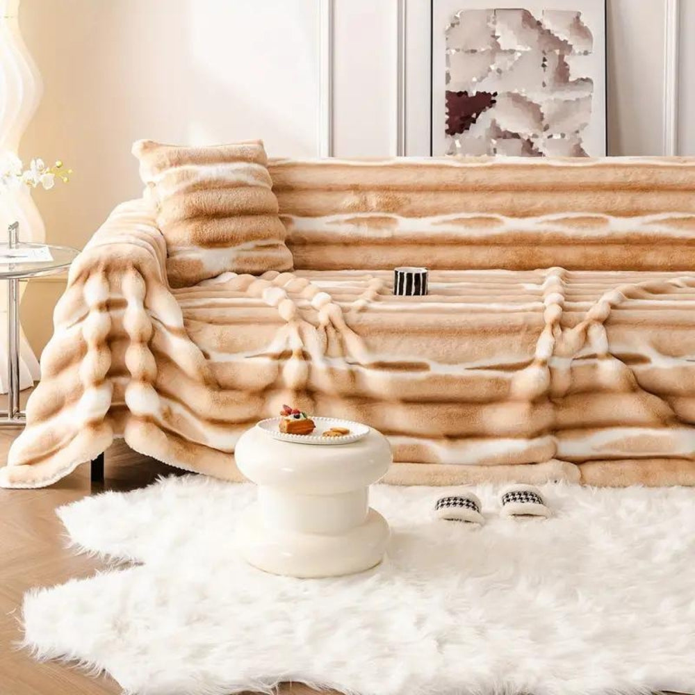 Velvet Faux Fur Couch Cover