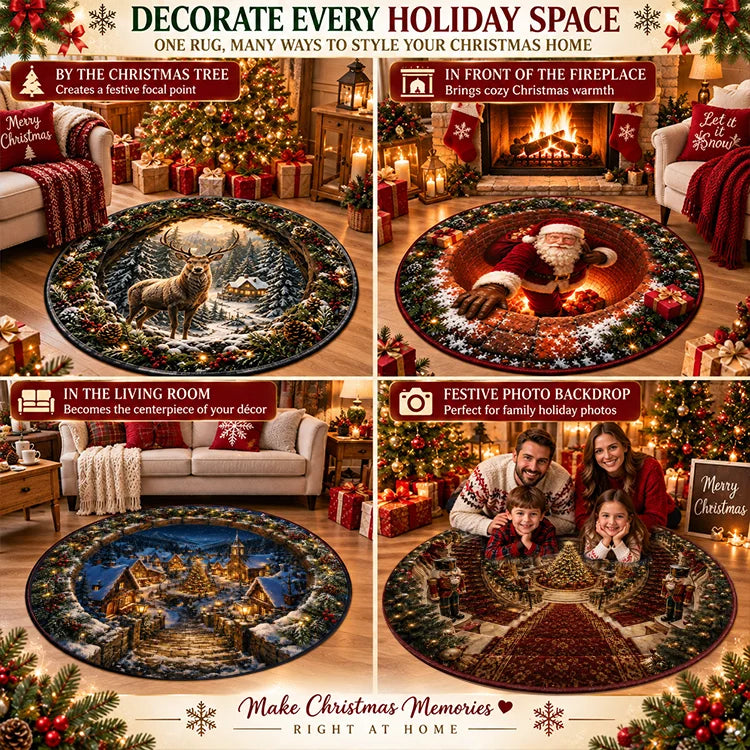 Santa's Christmas Wonderland | 3D Illusion Rug