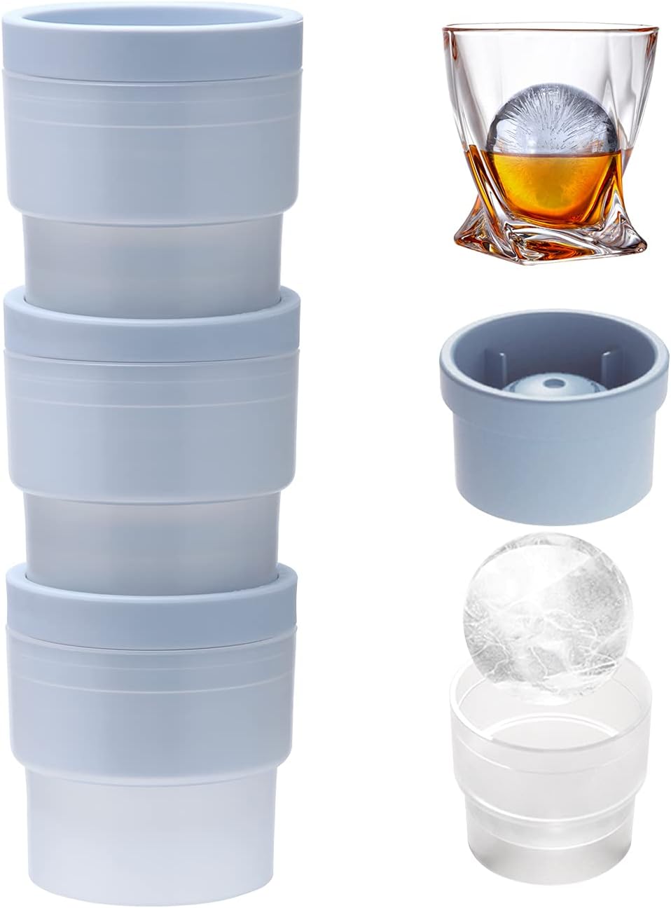 Silicone Ice Ball Maker Mold | Large Round Ice Cube Mold
