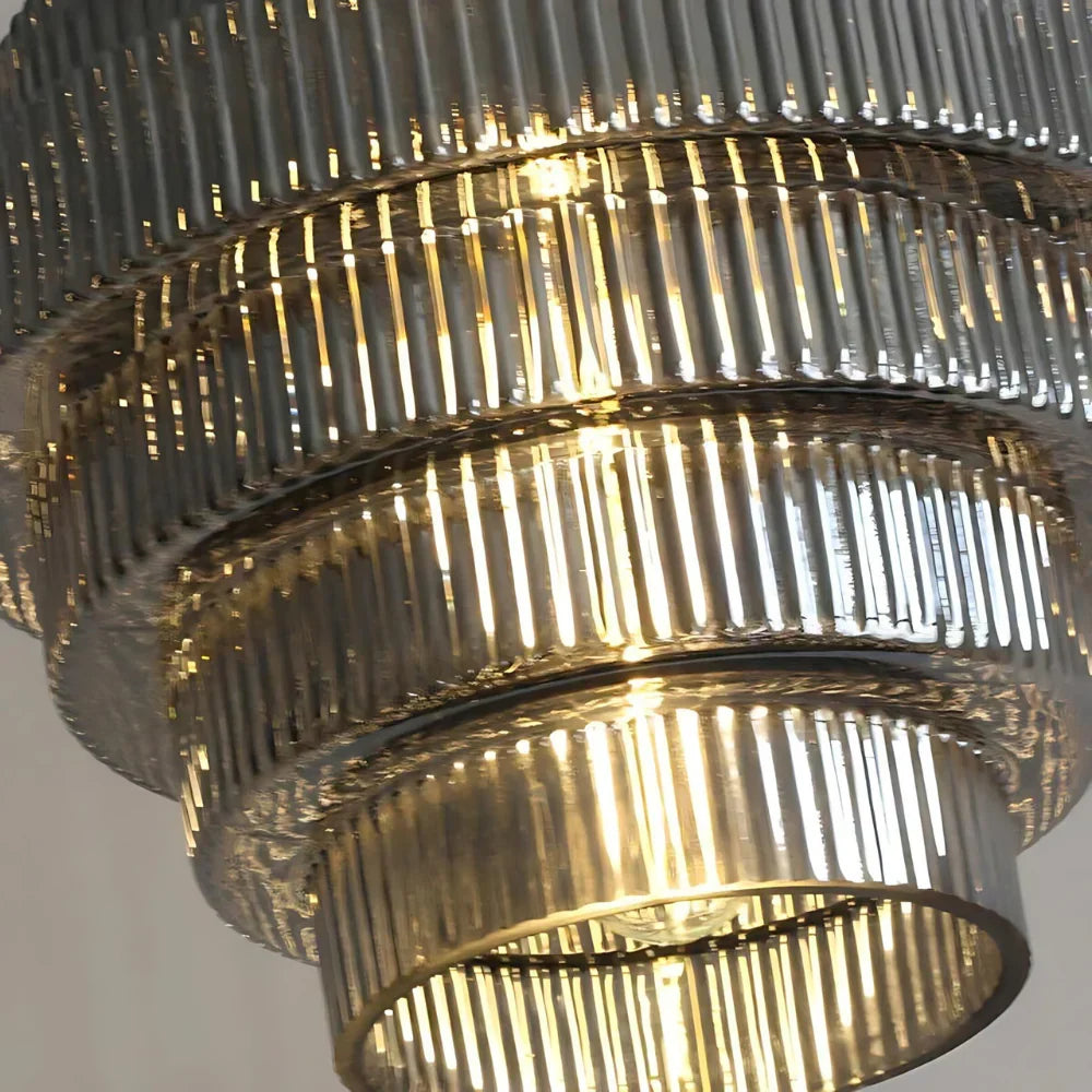 Vintage Tiered Glass Hanging Lamp