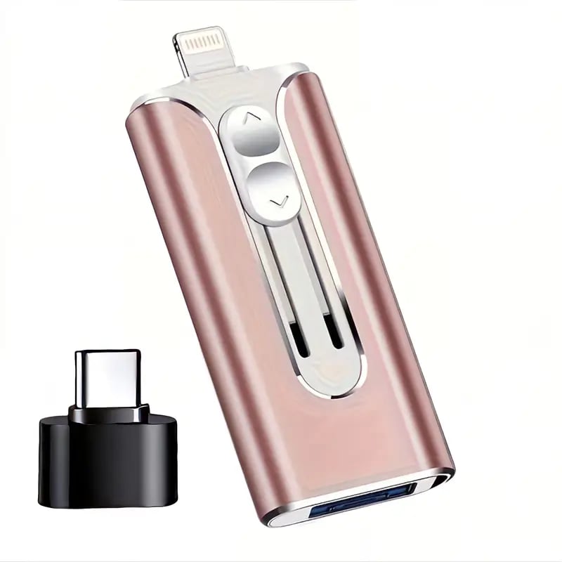 USB Flash Drive for iPhone & Android – 3-in-1 Photo Storage Memory Stick, 32GB–256GB