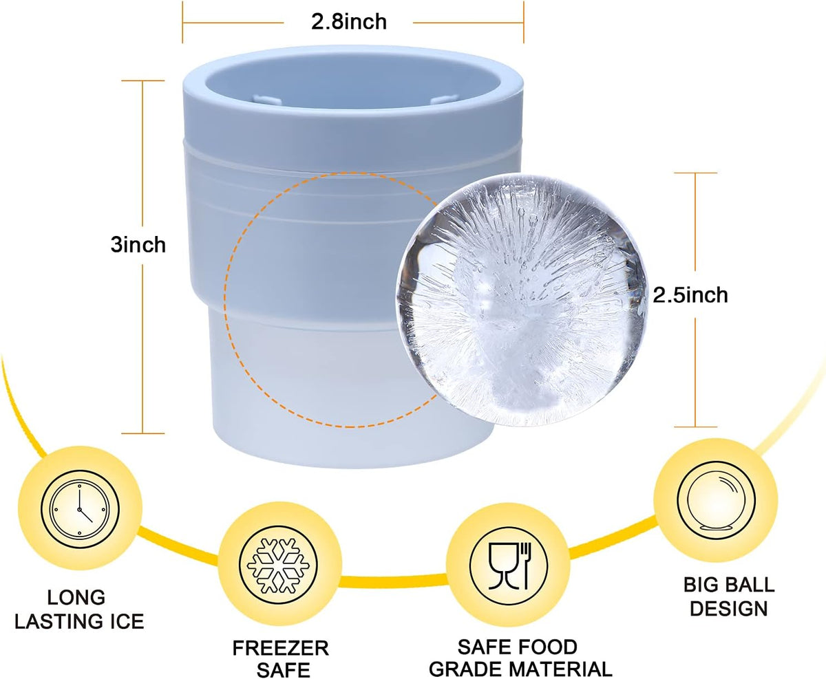 Silicone Ice Ball Maker Mold | Large Round Ice Cube Mold