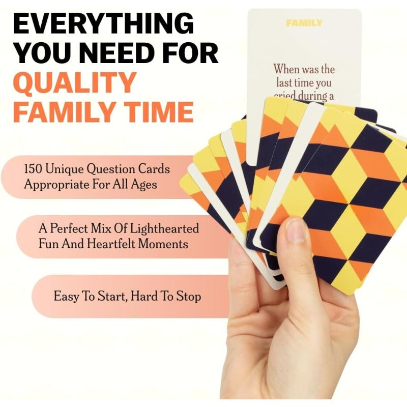 Family Conversation Cards | 150 Meaningful Questions & Fun Family Card Game for All Ages