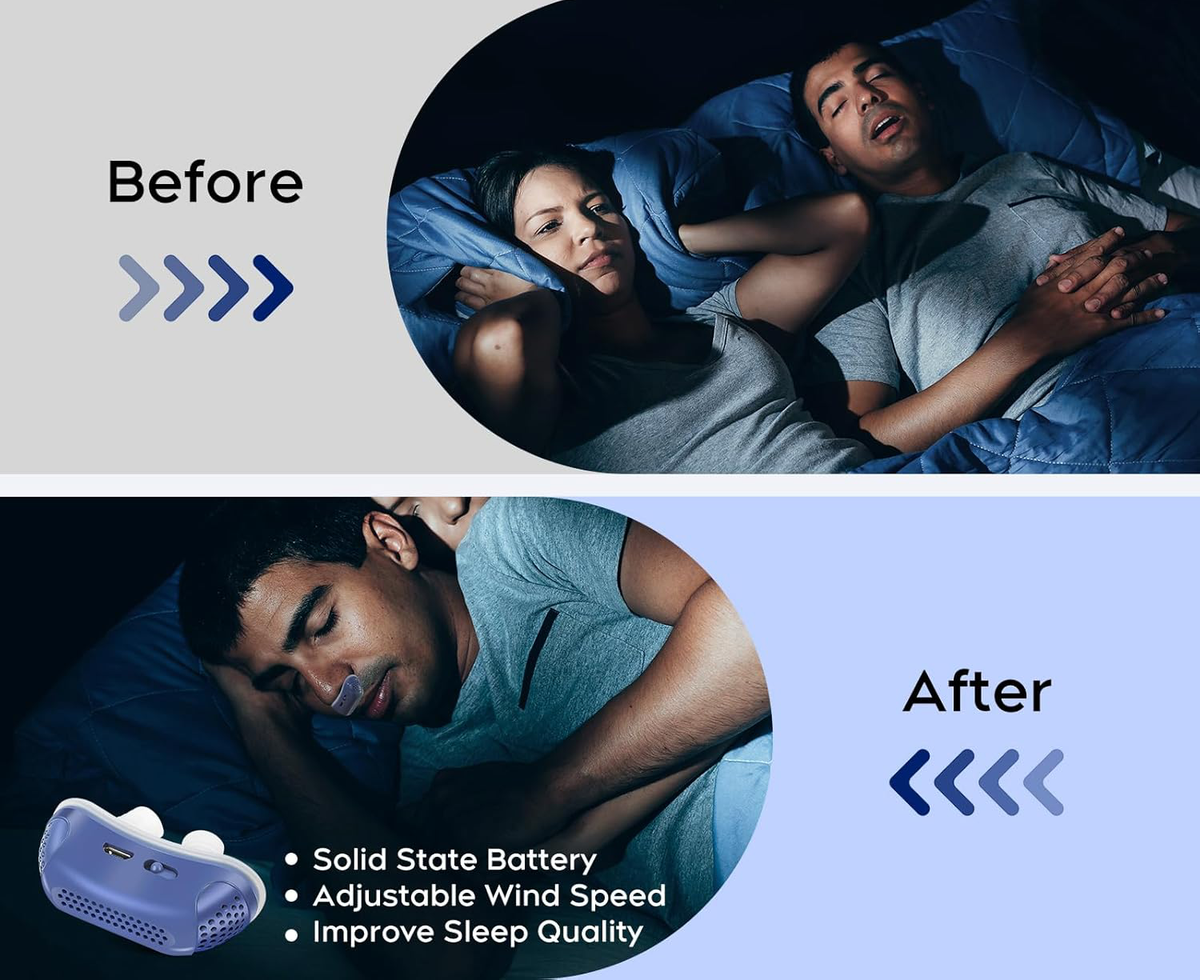 Compact Apnea Silent Sleep Aid Device Portable Night Breathing Support