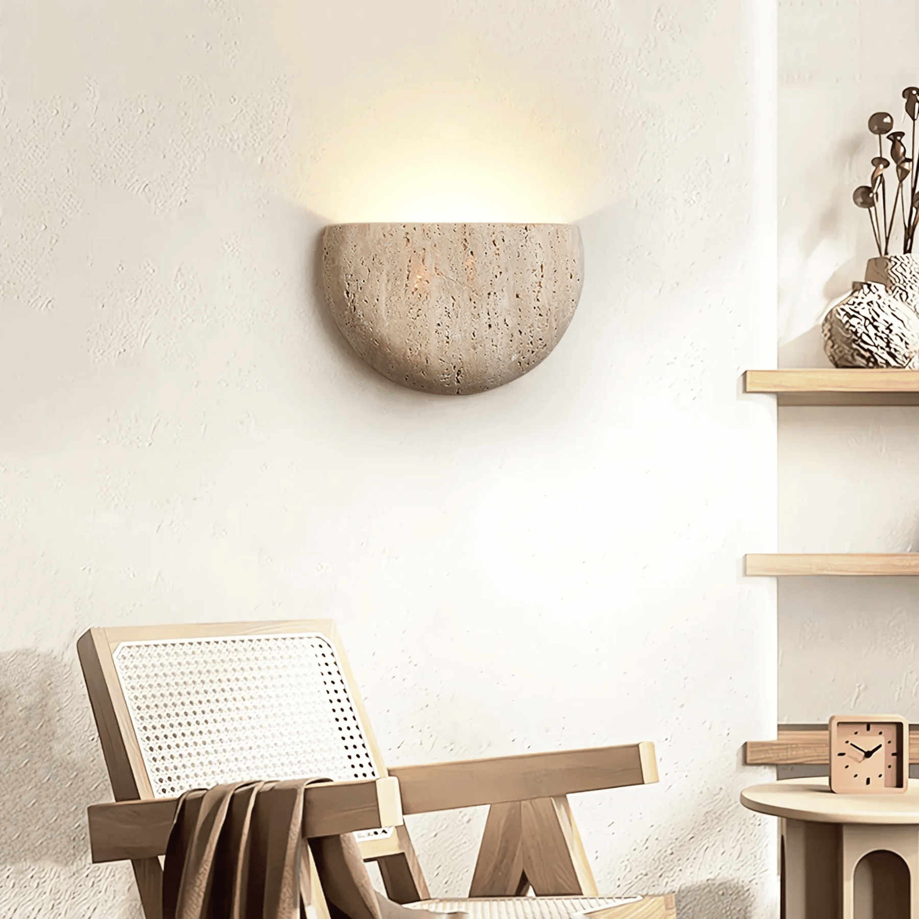 Wabi Sabi Stone Wall Sconce Soft Ambient Lighting
