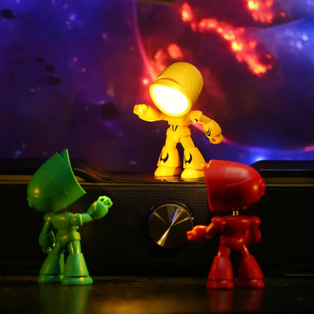 Robot-inspired Figure Plastic LED Table Lamp with Adjustable Head