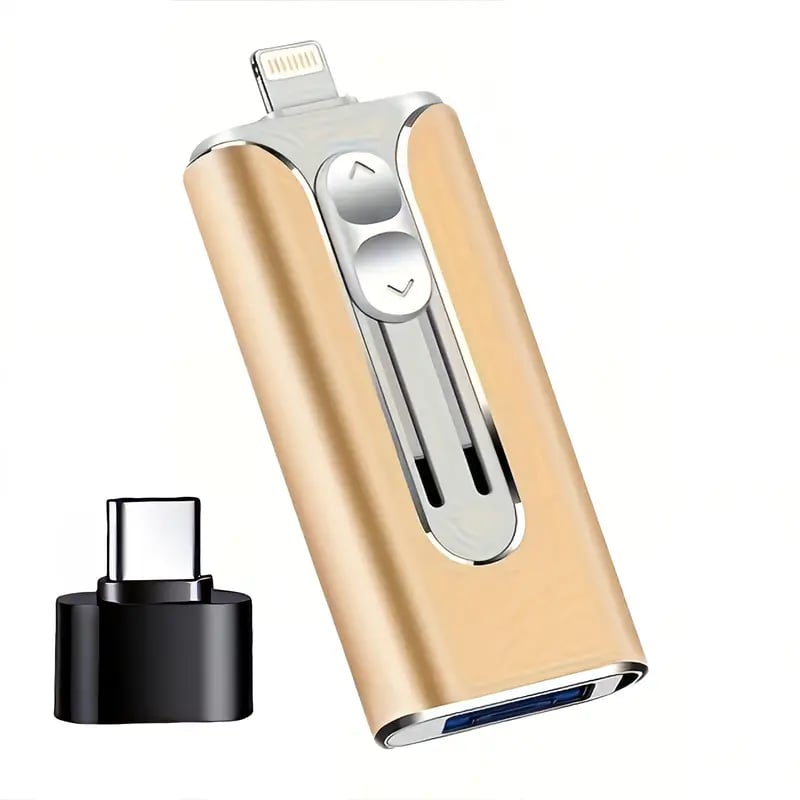 USB Flash Drive for iPhone & Android – 3-in-1 Photo Storage Memory Stick, 32GB–256GB