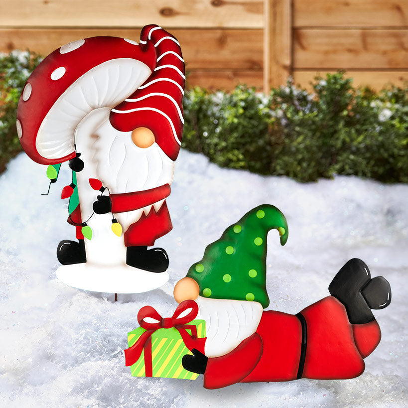 Christmas Gnome Outdoor Garden Decor Stake