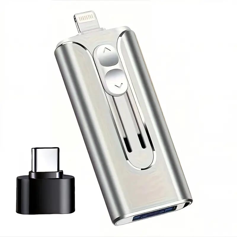 USB Flash Drive for iPhone & Android – 3-in-1 Photo Storage Memory Stick, 32GB–256GB