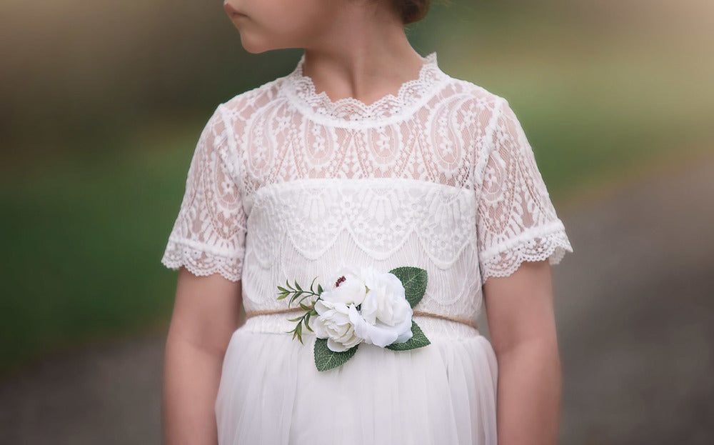 NYSSA WHITE GOWN & BELT SET