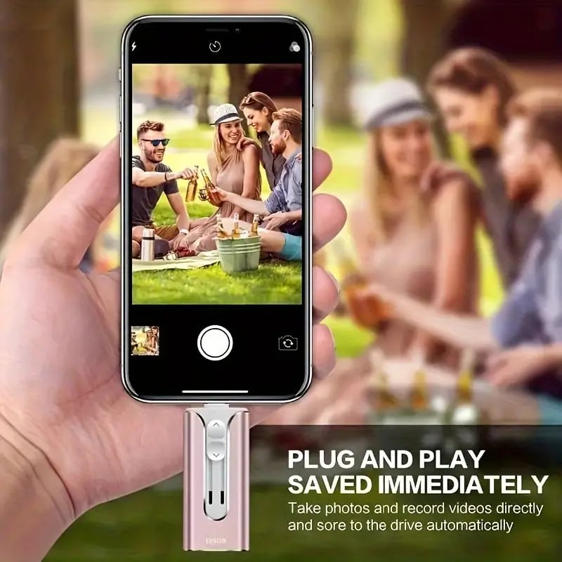 USB Flash Drive for iPhone & Android – 3-in-1 Photo Storage Memory Stick, 32GB–256GB