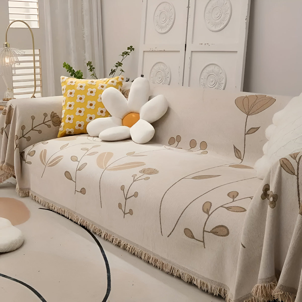 Modern Bloom Reversible Couch Cover