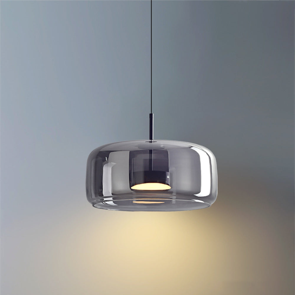Round Clear Glass Pendant Lamp with Brass Fitting