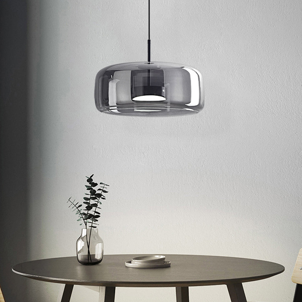 Round Clear Glass Pendant Lamp with Brass Fitting