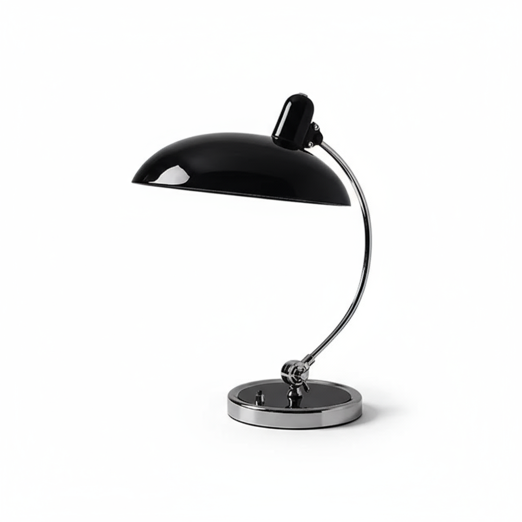 ScandiArc Table Lamp | Bauhaus-Inspired Curved Metal Design