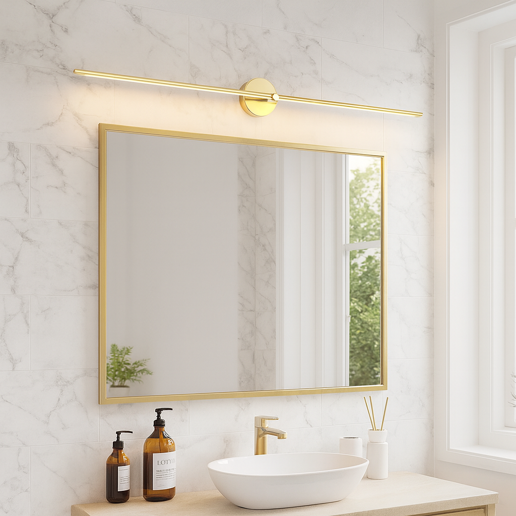 Sleek Metal Bathroom Bar Wall Light