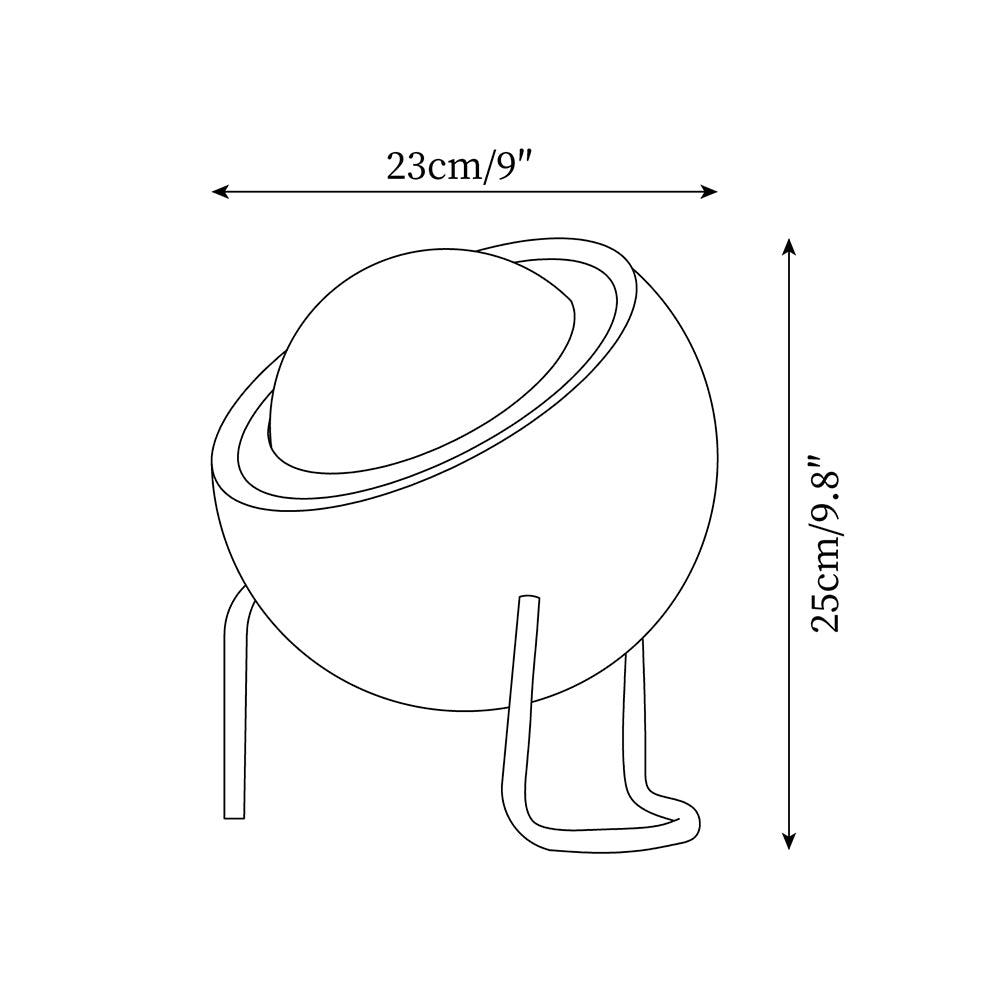 Bauhaus Style Glass-Look Table Lamp with Metal Frame