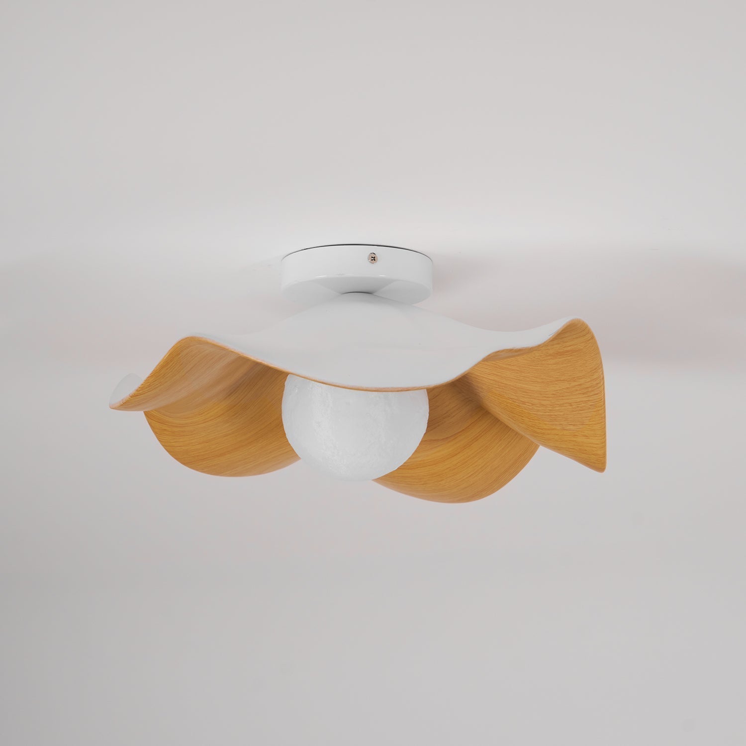 Modern Ceiling Lamp Sculptural Wood Inspired Design