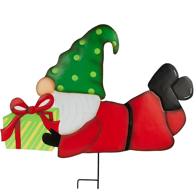 Christmas Gnome Outdoor Garden Decor Stake