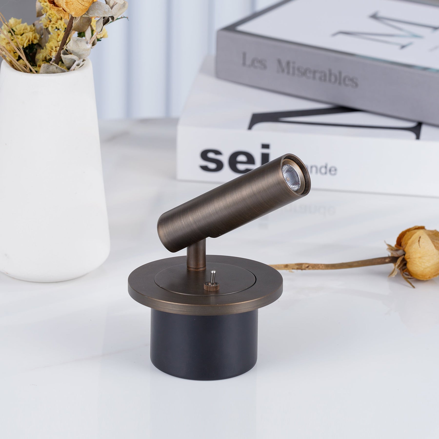 Adjustable Metal Wall Reading Lamp with Cylindrical Head