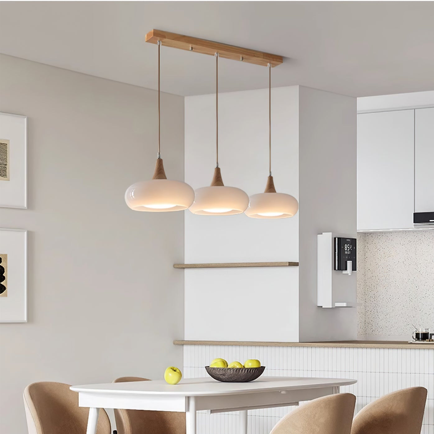 Amber Wood Accent Pendant Light