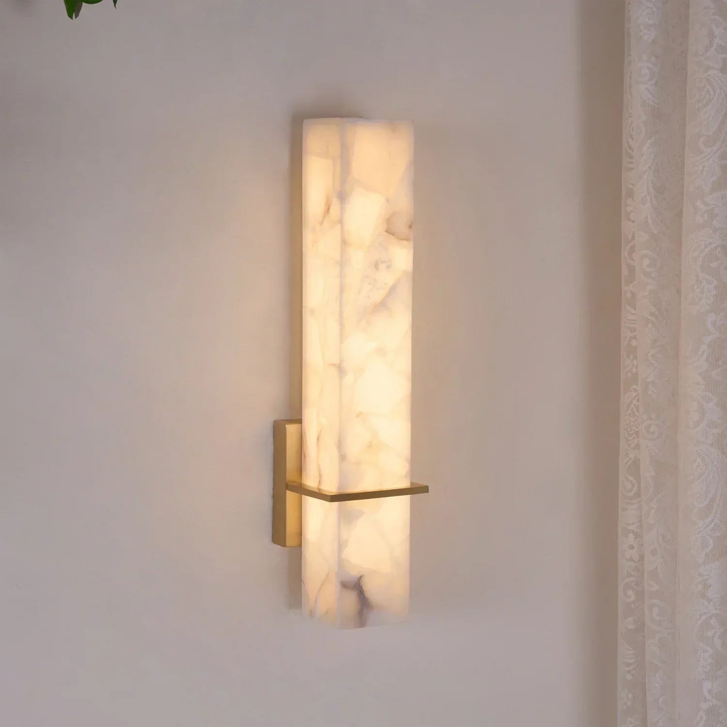 Modern Alabaster Wall Lamp Brass LED Indoor Wall Light Fixture