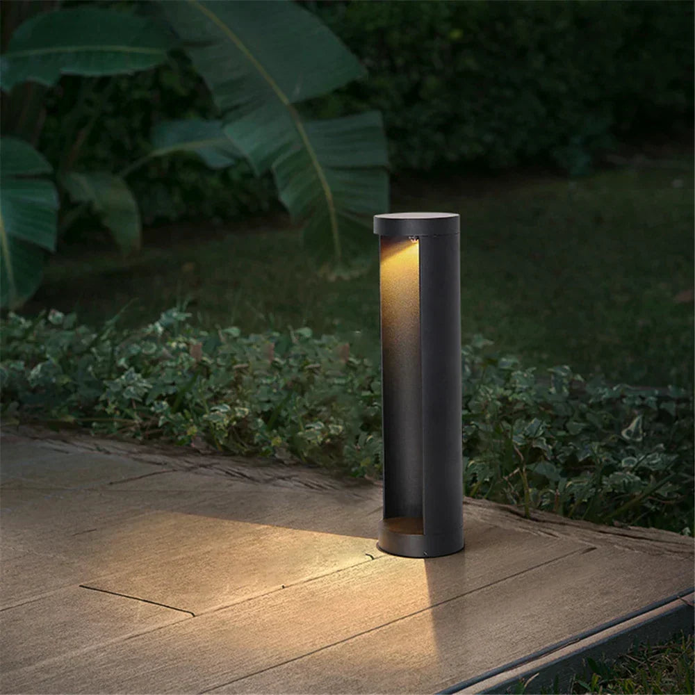 Black Outdoor LED Bollard Light for Garden Path Lighting