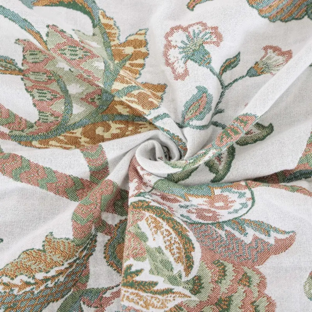 Reverie Floral Tassel Cotton Blanket