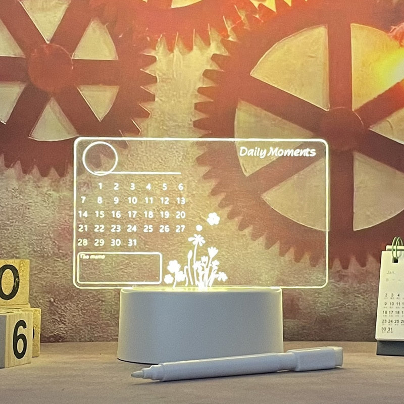 Illuminated Acrylic Writing Board with USB Power