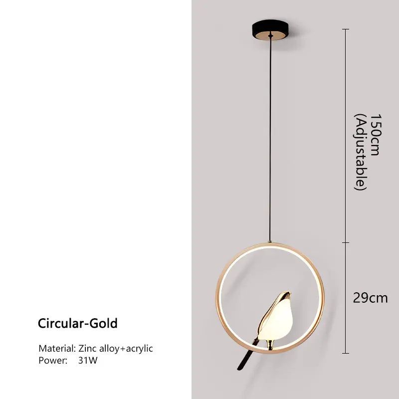 Magpie Pendant Light | Nordic LED Bird Design
