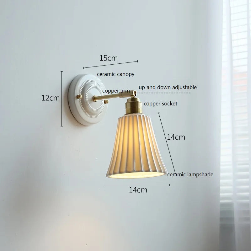 Nordic Cream Ceramic Wall Lamp | Vintage Elegance for Modern Homes